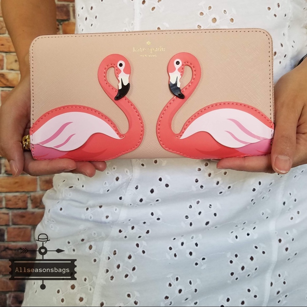 π½ Kate Spade Flamingo by the Pool Wallet Vellum - Picture 2 of 5